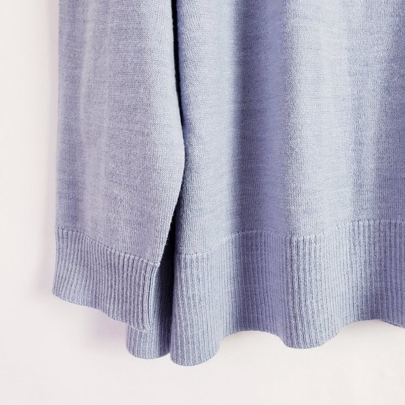 Eileen Fisher Fine Italian Merino Lt Blue Sweater - Picture 5 of 10